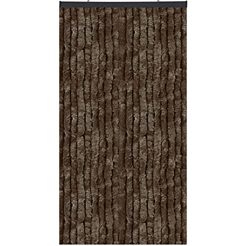 Arsvita Flauschvorhang Türvorhang (120x200 cm) in Braun als Insektenschutz für Balkon, Terrasse oder Wohnmobil, Wohnwagen, Pavillon von Arsvita