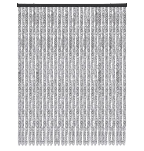 Arsvita Flauschvorhang Türvorhang (140x220 cm) in Meliert Beige-Weiß als Insektenschutz für Balkon, Terrasse oder Wohnmobil, Wohnwagen, Pavillon von Arsvita
