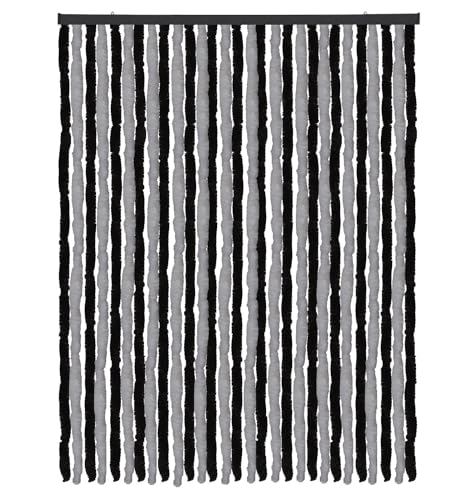 Arsvita Flauschvorhang Türvorhang (140x220 cm) in Dunkelblau-Weiß als Insektenschutz für Balkon, Terrasse oder Wohnmobil, Wohnwagen, Pavillon von Arsvita