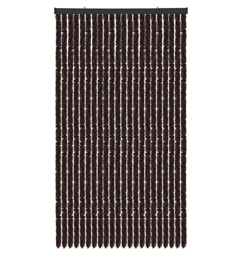 Arsvita Flauschvorhang Türvorhang (90x200 cm) in Braun als Insektenschutz für Balkon, Terrasse oder Wohnmobil, Wohnwagen, Pavillon von Arsvita