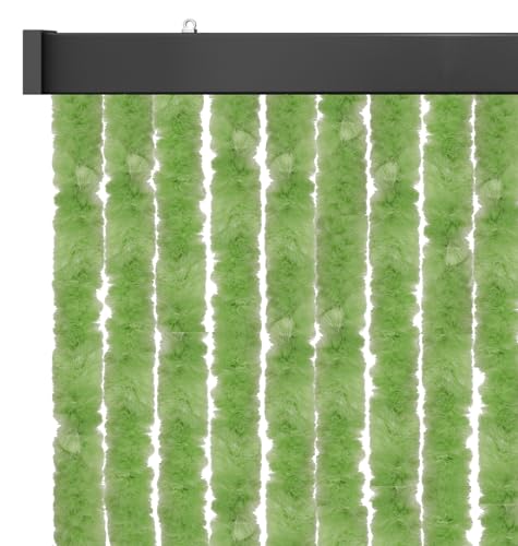 Arsvita Insektenschutzvorhang 100x200 cm (Breite x Länge) Flauschvorhang in Grün für Camping, Terrasse, Pavillon oder Balkontür, Fadengardine Ø4cm von Arsvita