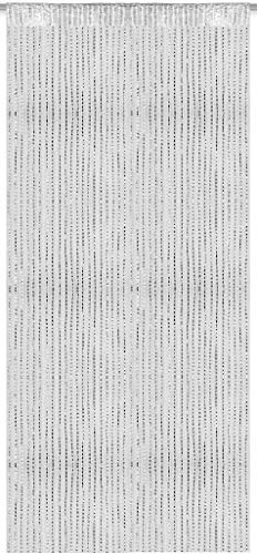 Arsvita Weißer Fadenvorhang in 140x250 cm (BxL) Metall-Optik, in viele Farben erhältlich von Arsvita