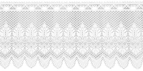 Bistrogardine Jacquard in weiß 160x45cm (BxL) mit Stangendurchzug Design: Alba von Arsvita