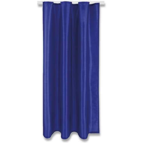 Blickdichte Blaue Gardine Alessia mit Kräuselband in 140x145cm (BxL), in vielen Größen und Farben von Arsvita
