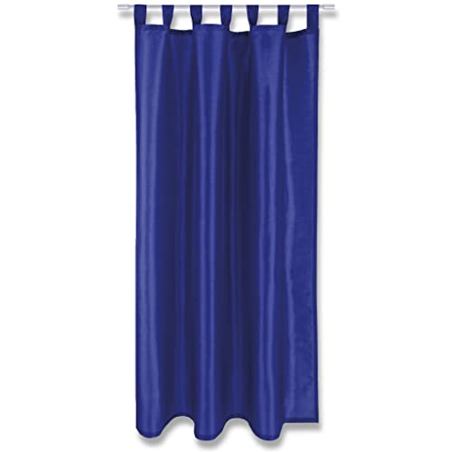 Blickdichte Blaue Gardine Alessia mit Schlaufen in 140x145cm (BxL), in vielen Größen und Farben von Arsvita