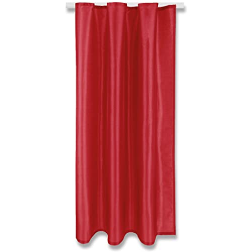 Blickdichte Rote Gardine Alessia mit Kräuselband in 140x145cm (BxL), in vielen Größen und Farben von Arsvita
