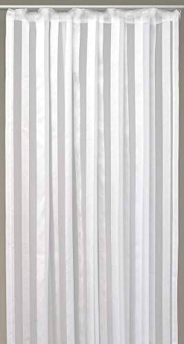 Dekoschal Gardine Vorhang Streifen halbtransparent Auswahl: Universalband 140x 145cm weiß - perlweiß von Arsvita