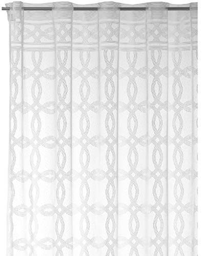 Dekoschal Jacquard Gardine transparent weiß Stangendurchzug Auswahl: Maße: 140x235 cm Design: Olivia von Arsvita
