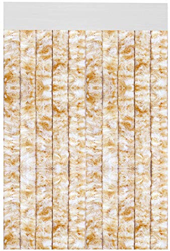 Arsvita Flauschvorhang 80x185 cm in Meliert Beige - Weiß, Perfekter Insekten- und Sichtschutz für Ihre Balkon- und Terrassentür, viele Farben von Arsvita
