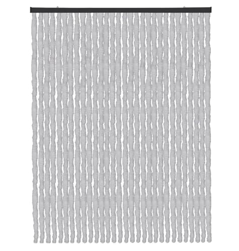 Arsvita Flauschvorhang Türvorhang (120x200 cm) in Hellgrau als Insektenschutz für Balkon, Terrasse oder Wohnmobil, Wohnwagen, Pavillon von Arsvita