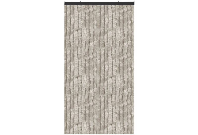Arsvita Türvorhang Flauschvorhang inkl. Befestigungsschiene, Ösen (1 St), Flauschvorhang 160x220 cm in Unistreifen weiß von Arsvita