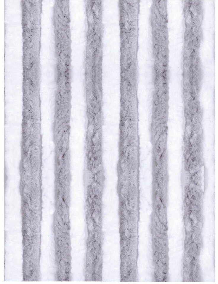 Arsvita Türvorhang Flauschvorhang inkl. Befestigungsschiene, Ösen (1 St), Flauschvorhang 160x220 cm in Unistreifen weiß von Arsvita