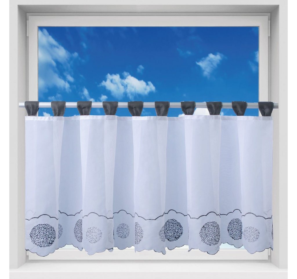 Vorhang, Arsvita, Schlaufen, transparent, Voile, Bistrogardine mit Schlaufen, Transparente Küchengardine 150cm x 45cm (BxL), in vielen Farben von Arsvita