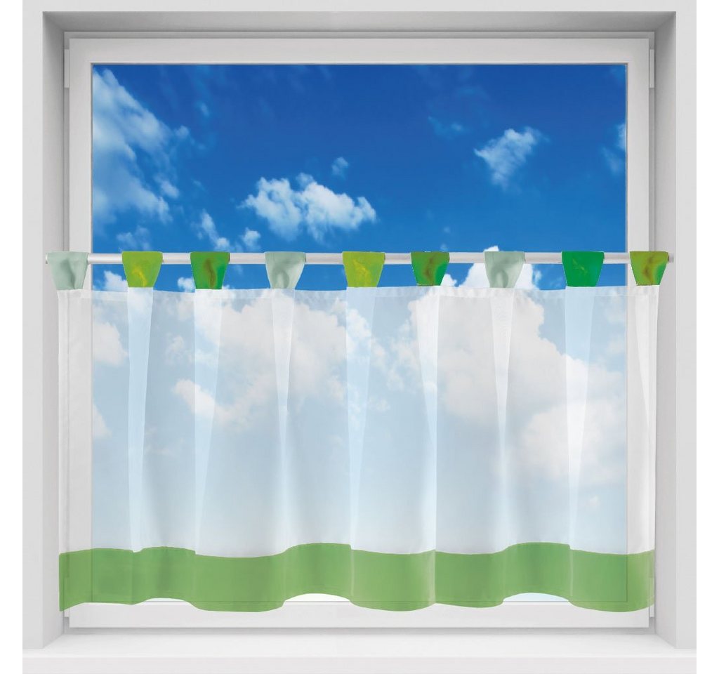 Vorhang, Arsvita, Schlaufen, transparent, Voile, Bistrogardine mit Schlaufen, Transparente Küchengardine 150cm x 45cm (BxL), in vielen Farben von Arsvita