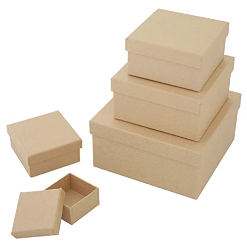 Kunst Alternativen Paper-Mache quadratisch Box Set 5/Pkg, Mehrfarbig, 14,73 X 14.47 X 7,87 cm von Art Alternatives