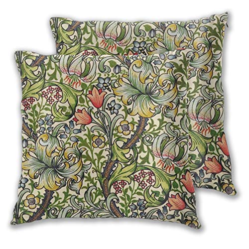 Art Fan-Design Kissenbezug William Morris Golden Lily Vintage Floral Set von 2 quadratischen Kissenbezügen für Sofa Stuhl Couch/Schlafzimmer dekorative Kissenbezüge von Art Fan-Design