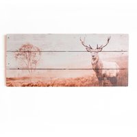 Art for the home Holzbild "Stag", Hirsche von Art For The Home