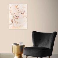 Art for the home Leinwandbild "Vogel" 1 Stk. tlg. Handgemalt Wandbild Gold Metallic 50x70cm von Art For The Home