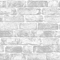 Art for the home Papiertapete "Backsteinwand", Steinoptik, Weiβ - 10mx53cm von Art For The Home