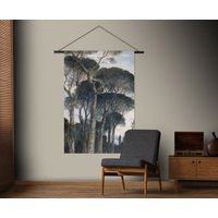 Art for the home Wandbild "Schirmkiefern" Art  Landschaft 1 Stk. tlg. Textilposter XL Wandteppich Dschungel Vintage 150 x 100 cm von Art For The Home