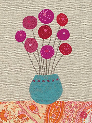 Art Group Bess Harding Nine Pink Flowers Leinwanddruck, Baumwolle, Mehrfarbig, 1.80 x 30.00 x 40.00 cm von Art Group