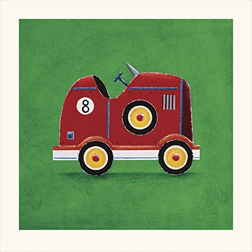 Simon Hart 'Roter Rennwagen-Nummer 8' montiert Drucken,40 x 40 cm Simon Hart 'Roter Rennwagen-Nummer 8' montiert Drucken,40 x 40 cm von Art Group