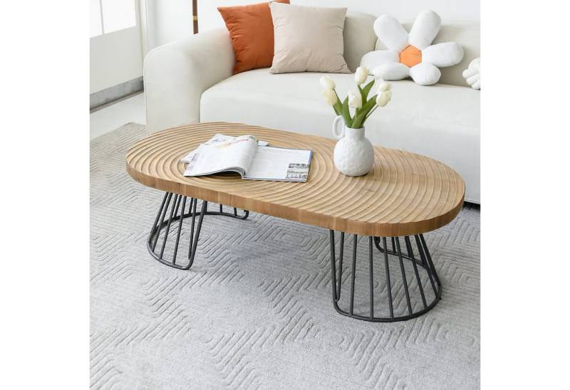 Art Leon Couchtisch GR-JY1450-8611-8613 (Couchtisch Rund Holz Coffee Table Rund Naturbraun Verfügbar über 40x40x46.7cm, 60x60x42cm, 80x80x36.5cm (BxHxT), 1-St., 1 Stück/2er Set), Couch Table Kiefer Wohnzimmertisch Beistelltisch für Wohnzimmer von Art Leon