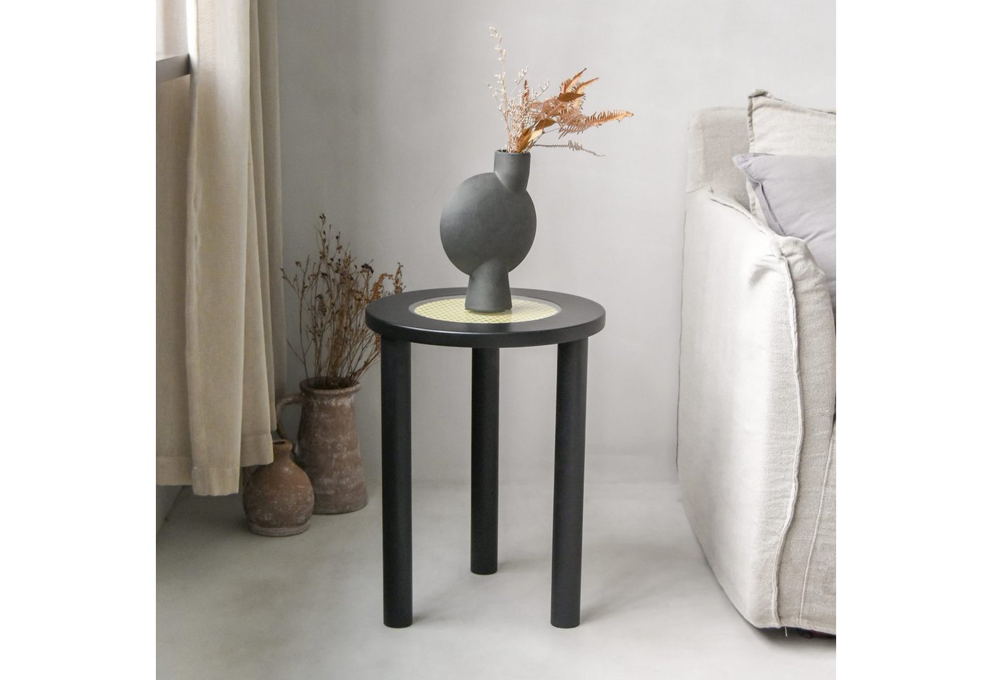 Art Leon Couchtisch GR-JY1451-1455 (Couchtisch Holz Rund Wohnzimmertisch Kieferholz Coffe Table Rattan Gehärtetes Glas Hellbraun/Schwarz mit Size 40x40x60cm, 60x60x45.5cm, 80x80x38.5cm, 1-St., 1 Stück), Coffe Table Rattan Gehärtetes Glas Hellbraun Tisch 1pcs Art Leon Couchtisch GR-JY1451-1455 (Couchtisch Holz Rund Wohnzimmertisch Kieferholz Coffe Table Rattan Gehärtetes Glas Hellbraun/Schwarz mit Size 40x40x60cm, 60x60x45.5cm, 80x80x38.5cm, 1-St., 1 Stück), Coffe Table Rattan Gehärtetes Glas Hellbraun Tisch 1pcs von Art Leon