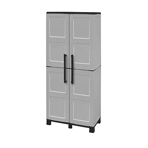 Art Plast Mehrzweck Außen oder Innenwechselschrank, 2 türige Mobile und 3 einstellbare Polypropylen Regale, 100% Made in Italy, 68x37h169 cm, hellgraue Farbe von Art Plast