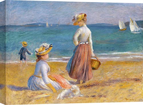 Art Print CAFÉ – Kunstdruck auf Leinwand - Pierre-Auguste Renoir, Figures on The Beach – 60x40 cm von Art Print Cafe