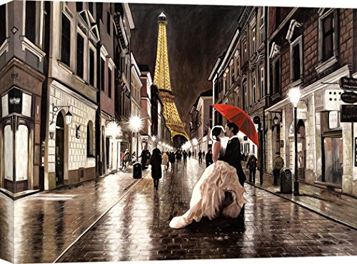 Art Print CAFÉ – Kunstdruck auf Leinwand – Pierre Benson, Kuss in Paris – 100x70 cm von Art Print Cafe