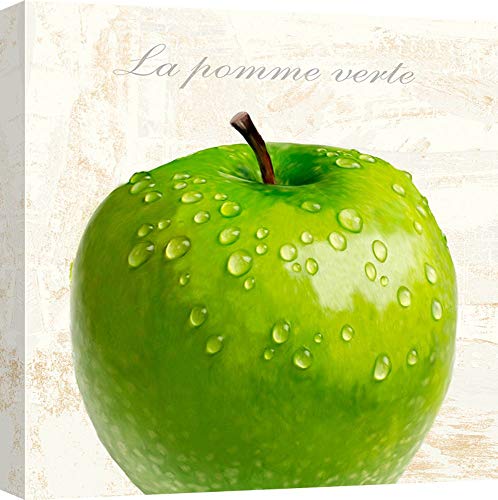 Art Print Cafe – Kunstdruck auf Leinwand – Bilder für Küche - Remo Barbieri, Der grüne Apfel - 40x40 cm von Art Print Cafe