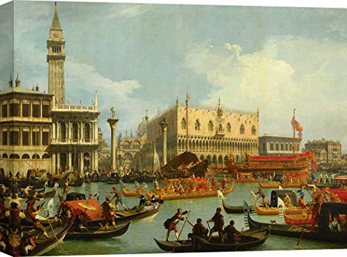 ART PRINT CAFE' – Kunstdruck auf Leinwand - Canaletto, Die Rückkehr des Bucintoro zum Dock vor dem Palazzo Ducale, Venedig – 120x90 cm von ART PRINT CAFE'