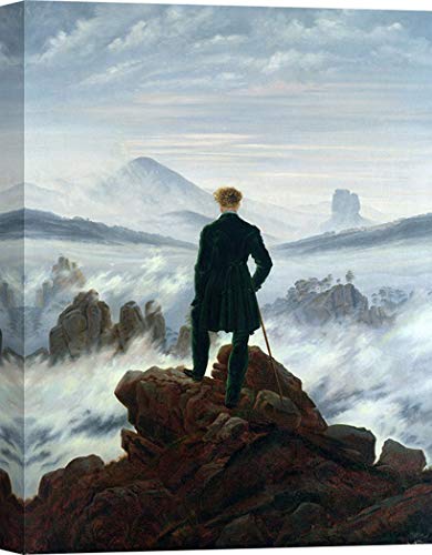 Art Print Cafe – Kunstdruck auf Leinwand – Caspar David Friedrich, Der Wanderer über dem Nebelmeer – 120x90 cm von Art Print Cafe