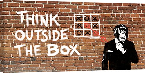 Art Print Cafe – Kunstdruck auf Leinwand – Graffiti & Street Art - Masterfunk Collective, Think Outside of The Box – 140x70 cm von Art Print Cafe