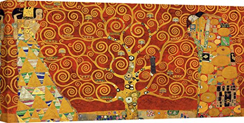 Art Print Cafe – Kunstdruck auf Leinwand – Gustav Klimt, Der Baum des Lebens (Red Variation) – 120x60 cm von Art Print Cafe