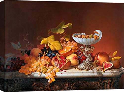 Art Print Cafe – Kunstdruck auf Leinwand – Johann Wilhelm Preyer, Stillleben mit Früchten – 120x90 cm von ART PRINT CAFE'