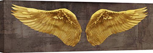 Art Print Cafe – Kunstdruck auf Leinwand – Modern Pop Art – Joannoo, Engelsflügel (Gold I) – 100x35 cm von Art Print Cafe