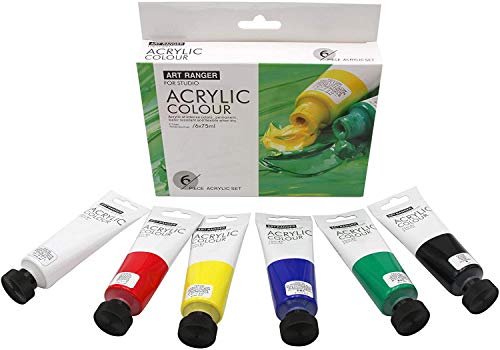 Art Ranger Acryl Farbsets 6x75 ml, Acrylfarbe - Künstlerfarbe Malen auf Leinwand + Keilrahmen (Grundfarben) von SATOHA