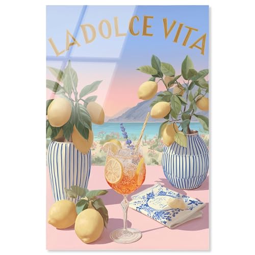 Aperitivo Sonnenuntergang Acryldruck Sommer Kunstdrucke von Art Remedy Fertig zum Aufhängen 20x30 von Art Remedy