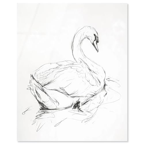 Art Remedy Anmutiger Schwan I Acryldruck, Bauernhaus-Kunst von Art Remedy, fertig zum Aufhängen, 24 x 30 cm von Art Remedy