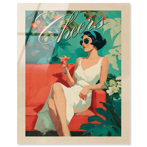Art Remedy Cheers Lady Acryldruck, Sommer-Kunstdrucke von Art Remedy, fertig zum Aufhängen, 16 x 20 cm Art Remedy Cheers Lady Acryldruck, Sommer-Kunstdrucke von Art Remedy, fertig zum Aufhängen, 16 x 20 cm von Art Remedy
