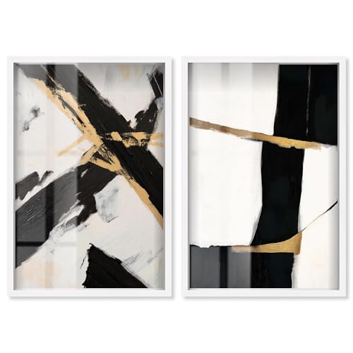 Art Remedy Gilded Glam Night Set Shadowbox Print Minimalistische Wanddekoration von Art Remedy, weißer Rahmen, 50,8 x 76,2 cm Art Remedy Gilded Glam Night Set Shadowbox Print Minimalistische Wanddekoration von Art Remedy, weißer Rahmen, 50,8 x 76,2 cm von Art Remedy