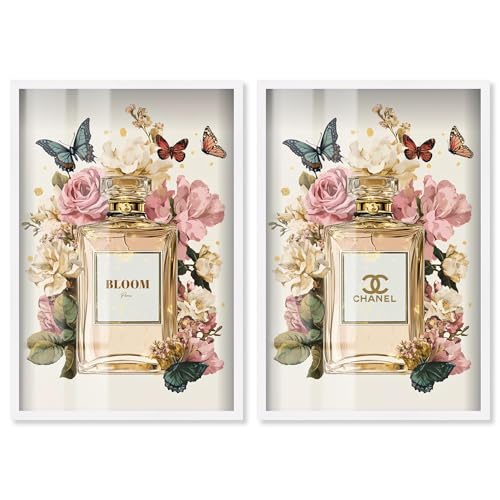 Art Remedy Gilded Glamour Set Shadowbox Print Fashion Wall Art by Art Remedy White Frame 40,6 x 61 cm von Art Remedy