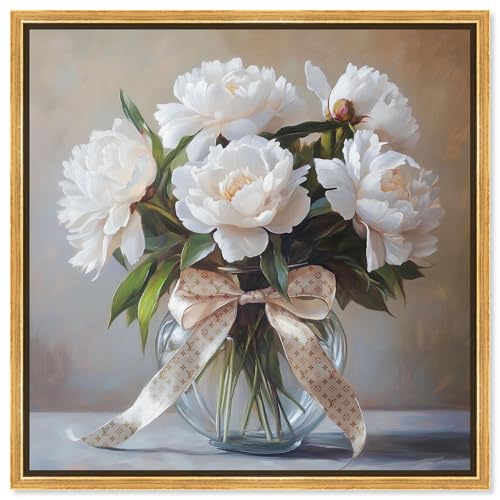 Art Remedy Kunstdruck auf Leinwand, Blumenvase, mit goldfarbenem Rahmen, 50,8 x 50,8 cm Art Remedy Kunstdruck auf Leinwand, Blumenvase, mit goldfarbenem Rahmen, 50,8 x 50,8 cm von Art Remedy