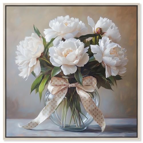 Art Remedy Kunstdruck auf Leinwand, Blumenvase, mit silberfarbenem Rahmen, 30 x 30 cm Art Remedy Kunstdruck auf Leinwand, Blumenvase, mit silberfarbenem Rahmen, 30 x 30 cm von Art Remedy