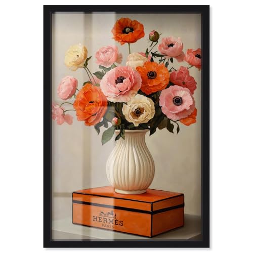 Art Remedy Schöne Blumenvase und Schattenbox-Druck, modische Kunstdrucke von Art Remedy, schwarzer Rahmen, 25,4 x 38,1 cm Art Remedy Schöne Blumenvase und Schattenbox-Druck, modische Kunstdrucke von Art Remedy, schwarzer Rahmen, 25,4 x 38,1 cm von Art Remedy