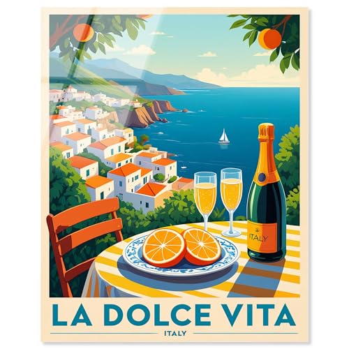 Art Remedy Sorrento Sunset Sips Acryldruck, Retro-Sommerdrucke von Art Remedy, fertig zum Aufhängen, 20 x 24 cm Art Remedy Sorrento Sunset Sips Acryldruck, Retro-Sommerdrucke von Art Remedy, fertig zum Aufhängen, 20 x 24 cm von Art Remedy