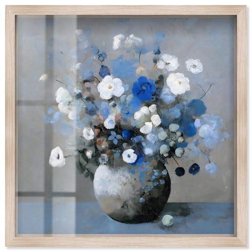 Art Remedy Vase von Cyan Shadowbox Print Fashion Floral Art by Art Remedy Blond Rahmen 50,8 x 50,8 cm von Art Remedy