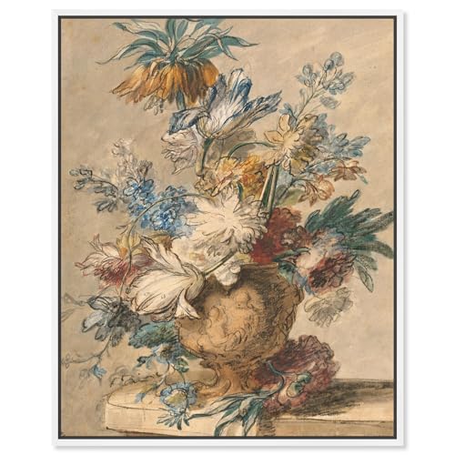 Blumen in Kreide Leinwanddruck Vintage Art von Art Remedy weißer Rahmen 20x24 Blumen in Kreide Leinwanddruck Vintage Art von Art Remedy weißer Rahmen 20x24 von Art Remedy